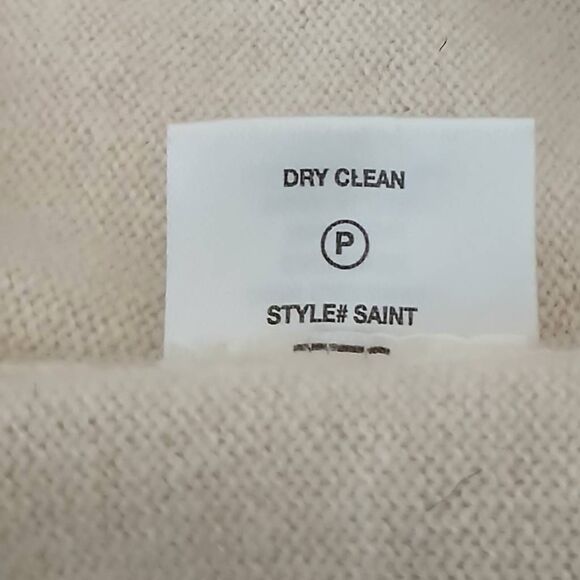 Sablyn cashmere sweater womens large 100% cashmere crew mockneck beige - Picture 7 of 7